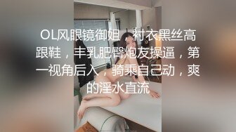 OL风眼镜御姐，衬衣黑丝高跟鞋，丰乳肥臀炮友操逼，第一视角后入，骑乘自己动，爽的淫水直流